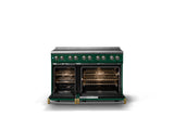 48"W. Induction Range (Finish: Ivy, Trim: Brushed Brass)