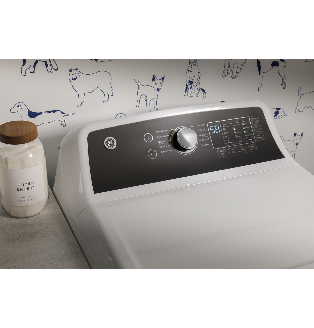 GE® 7.4 cu. ft. Capacity Electric Dryer with Up To 120 ft. Venting and Sensor Dry