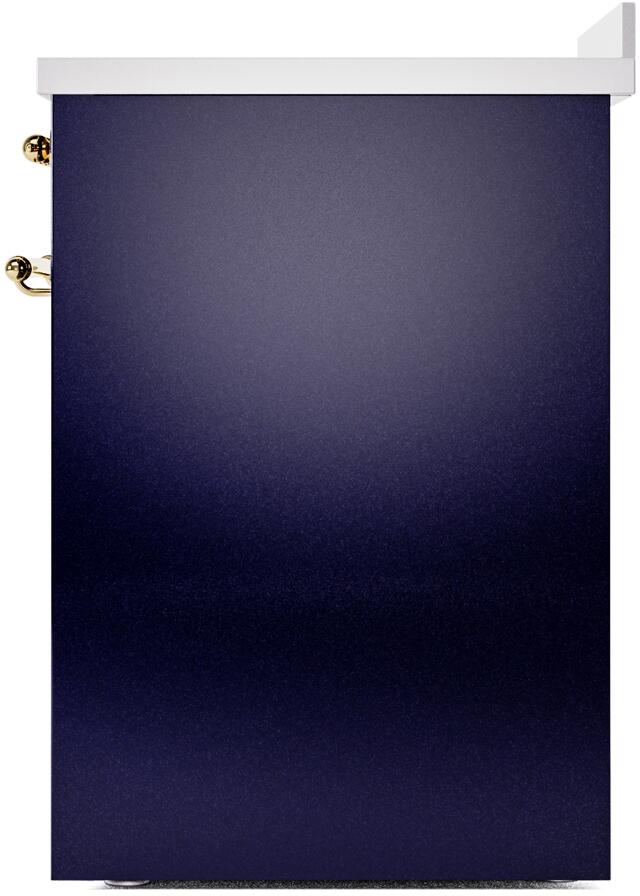 Nostalgie II 30 Inch Electric Freestanding Range in Blue with Brass Trim