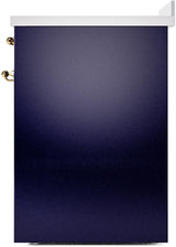 Nostalgie II 30 Inch Electric Freestanding Range in Blue with Brass Trim