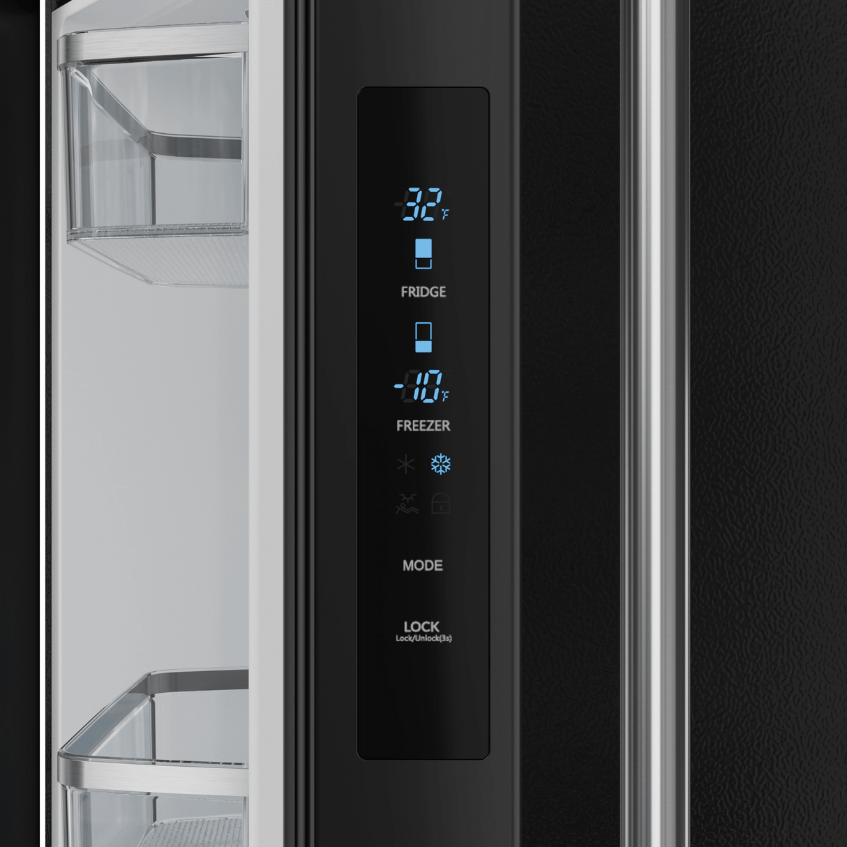 30 Inch 17.5 Cu Ft French Door Counter Depth Refrigerator With Ice Maker In Black/stainless Steel  Gordon Ramsay Series