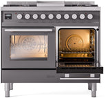 Professional Plus II 40 Inch Dual Fuel Natural Gas Freestanding Range in Matte Graphite with Trim