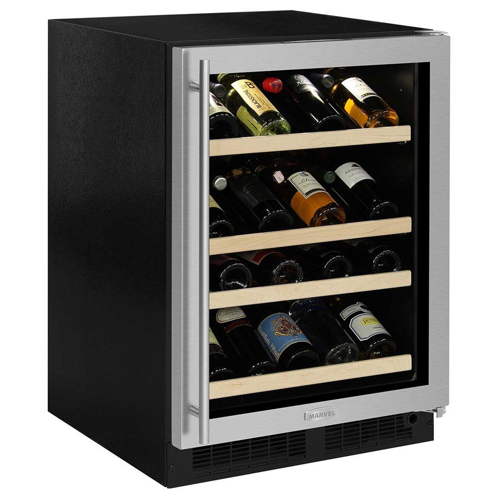 24-In Built-In High Efficiency Gallery Single Zone Wine Refrigerator with Door Swing - Right