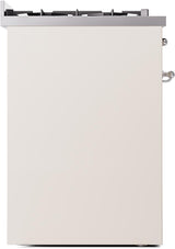 Nostalgie II 30 Inch Dual Fuel Liquid Propane Freestanding Range in Antique White with Chrome Trim