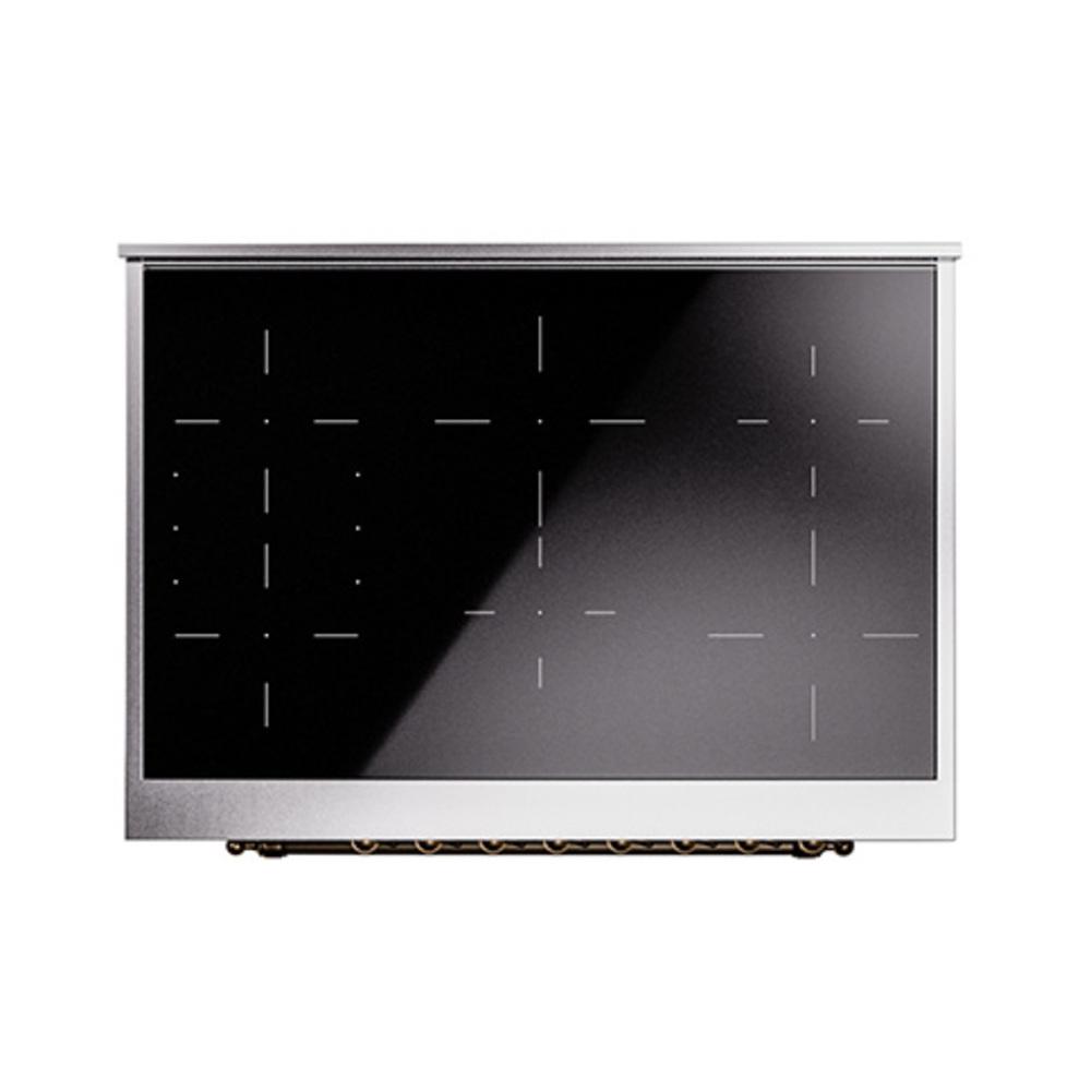 ILVE UNI366QNMPEGB Nostalgie II Noblesse 36 inch Induction Range (Solid Door, Emerald Green, Burnished)