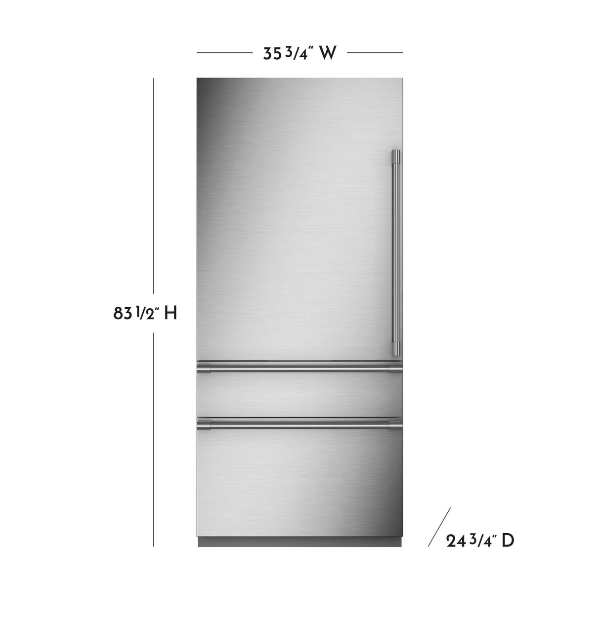 Monogram 36" Panel-Ready Integrated Bottom-Freezer Refrigerator- Left Hinge