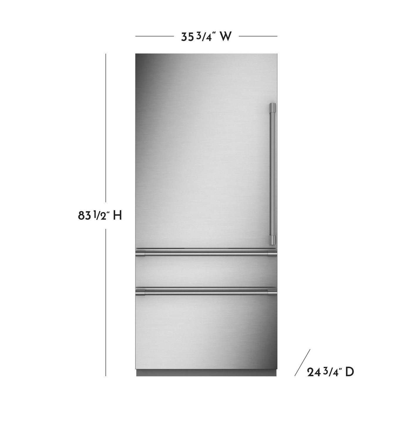 Monogram 36" Panel-Ready Integrated Bottom-Freezer Refrigerator- Left Hinge
