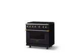 36"W. Sealed Burner Gas Range (Burner: 6b, Finish: Onyx, Trim: Polished Chrome, Fuel: Propane)
