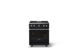 30"W. Sealed Burner Gas Range (Finish: Onyx, Trim: Polished Chrome, Fuel: Natural Gas)
