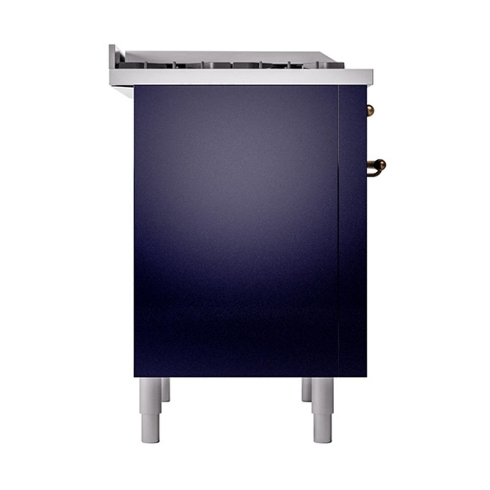 ILVE UN36FQNMPMBB Nostalgie II Noblesse 36 inch Dual Fuel Range (Natural Gas, Solid Door, Midnight Blue, Burnished)