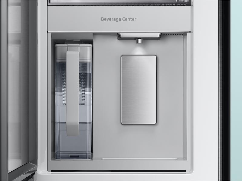 Bespoke 4-Door French Door Refrigerator (29 cu. ft.) with Beverage Center™ in Morning Blue Glass Top Panels and White Glass Middle and Bottom Panels
