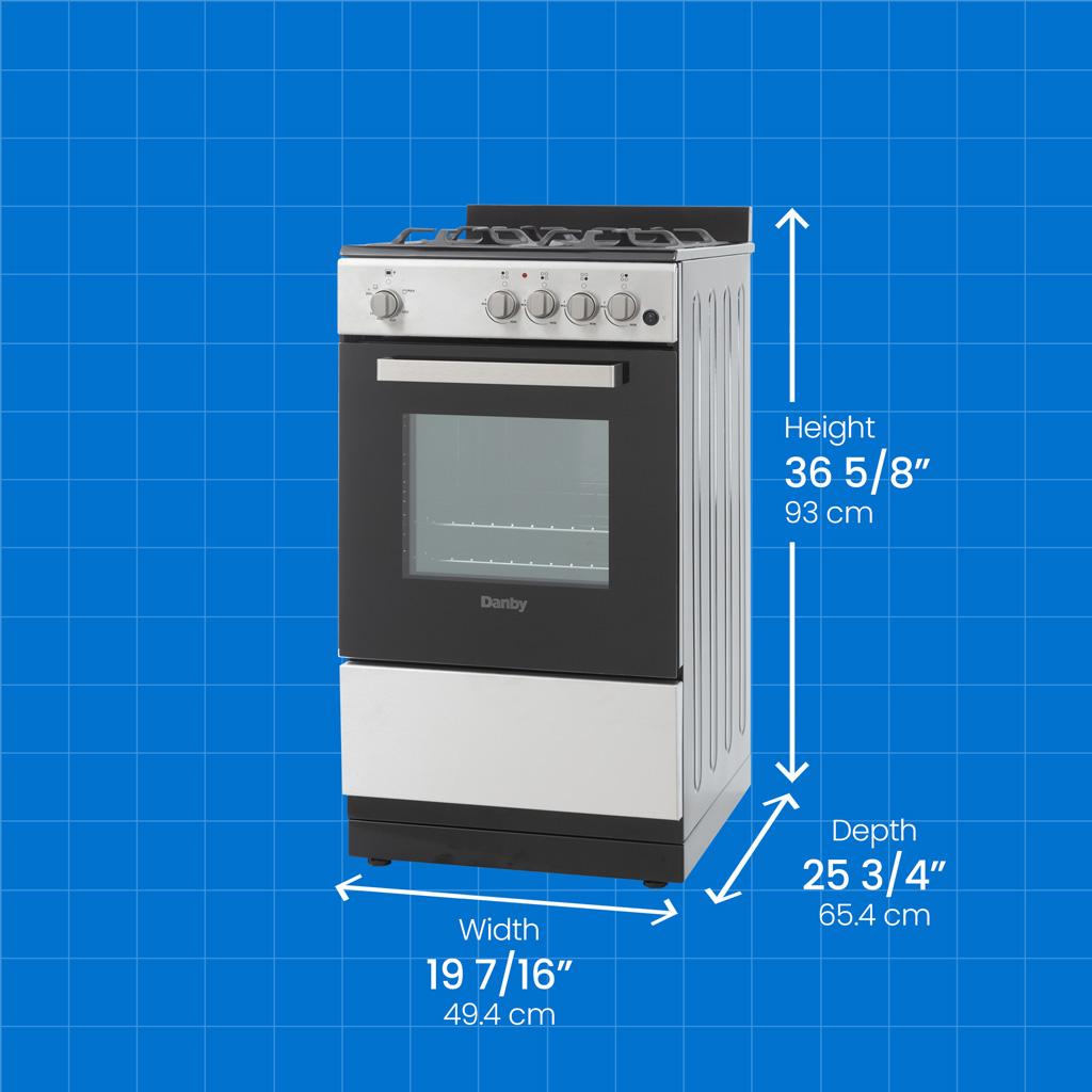 Danby 20" Wide Gas Range in Stainless Steel