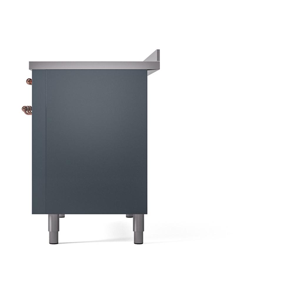 ILVE UNI486QNMPBGP Nostalgie II Noblesse 48 inch Induction Range (Solid Door, Blue Grey, Copper)