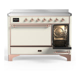 ILVE UMIB48QNR3AWP Majestic III 48 inch Induction Range with 6 Elements, 5.02 cu. ft. Total Oven Capacity (Solid Door, Antique White, Copper)