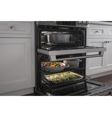 GE Cafe™ Series 30" Slide-In Front Control Dual-Fuel Double Oven with Convection Range
