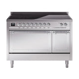 ILVE UNI486QNMPSSC Nostalgie II Noblesse 48 inch Induction Range (Solid Door, Stainless Steel, Chrome)
