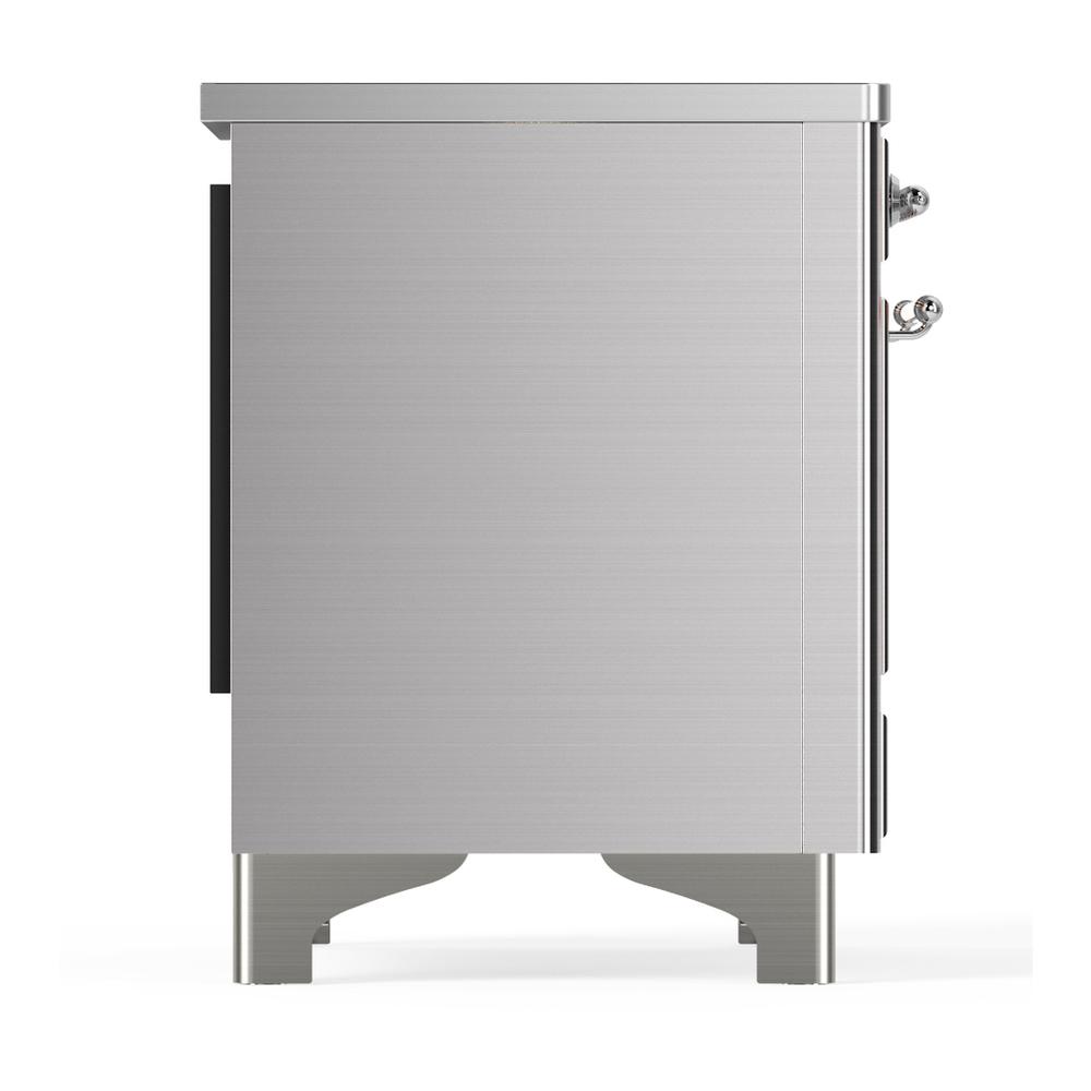 ILVE UMDIB40QNR3SSC Majestic III 40 inch Induction Range with 6 Elements, 3.82 cu. ft. Total Oven Capacity (Solid Door, Stainless Steel, Chrome)