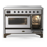 ILVE UMIB48NR3SSB Majestic III 48 inch Induction Range with 6 Elements, 5.02 cu. ft. Total Oven Capacity (Triple Glass Door, Stainless Steel, Burnished)