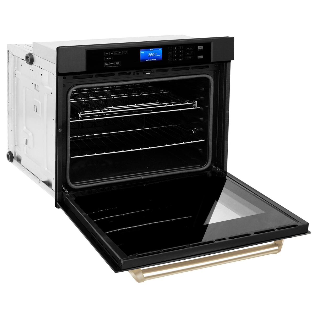 ZLINE 30" Autograph Edition Single Wall Oven with Self Clean and True Convection in Black Stainless Steel (AWSZ-30-BS) [Color: Gold]