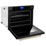 ZLINE 30" Autograph Edition Single Wall Oven with Self Clean and True Convection in Black Stainless Steel (AWSZ-30-BS) [Color: Gold]