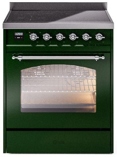 Nostalgie II 30 Inch Electric Freestanding Range in Emerald Green with Chrome Trim