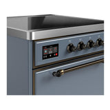 ILVE UMIB30QNR3BGB Majestic III 30 inch Induction Range with 4 Elements, 4 cu. ft. Oven Capacity (Solid Door, Blue Grey, Burnished)