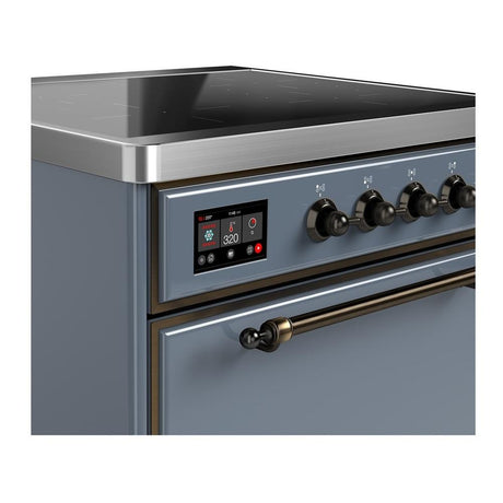 ILVE UMIB30QNR3BGB Majestic III 30 inch Induction Range with 4 Elements, 4 cu. ft. Oven Capacity (Solid Door, Blue Grey, Burnished)