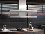 DA 4248 V D Puristic Varia Stainless steel - Island d(eback)cor hood with energy-efficient LED lighting and backlit controls for easy use.