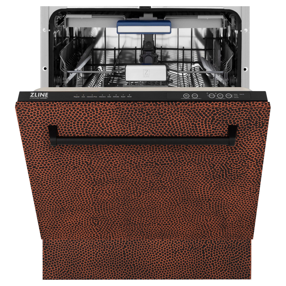 ZLINE 24" Tallac Series 3rd Rack Dishwasher with Traditional Handle, 51dBa (DWV-24) [Color: Hand Hammered Copper]