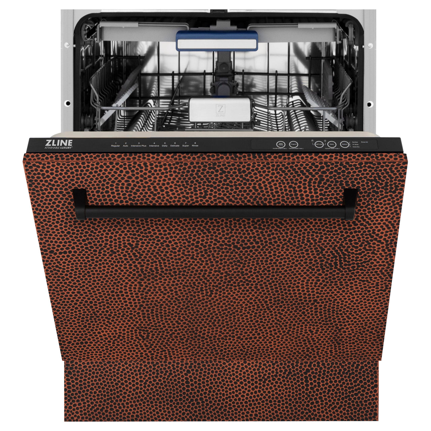 ZLINE 24" Tallac Series 3rd Rack Dishwasher with Traditional Handle, 51dBa (DWV-24) [Color: Hand Hammered Copper]