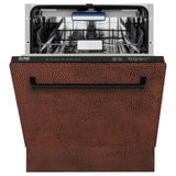 ZLINE 24" Tallac Series 3rd Rack Dishwasher with Traditional Handle, 51dBa (DWV-24) [Color: Hand Hammered Copper]