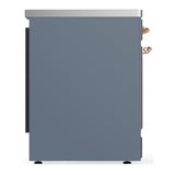 ILVE UMIB30QNR3BGP Majestic III 30 inch Induction Range with 4 Elements, 4 cu. ft. Oven Capacity (Solid Door, Blue Grey, Copper)