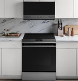 Café™ 30" Smart Slide-In, Front-Control, Induction and Convection Range in Platinum Glass