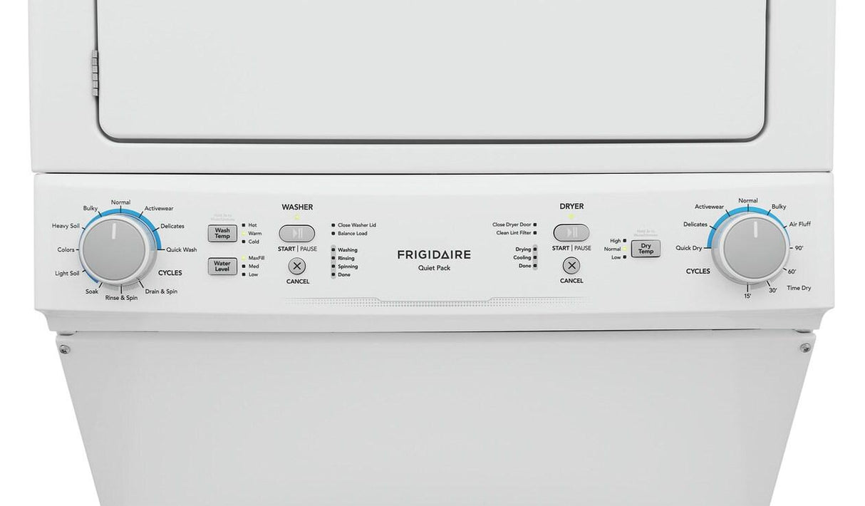 Electric Long Vent Stacked Laundry Center - 3.9 Cu. Ft Washer and 5.5 Cu. Ft. Dryer