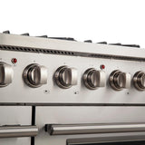 Forno Galiano 48-Inch Freestanding Gas Range, Stainless Steel, 8 Burners, 107,000 BTU, Griddle, Double Ovens, Energy Efficient
