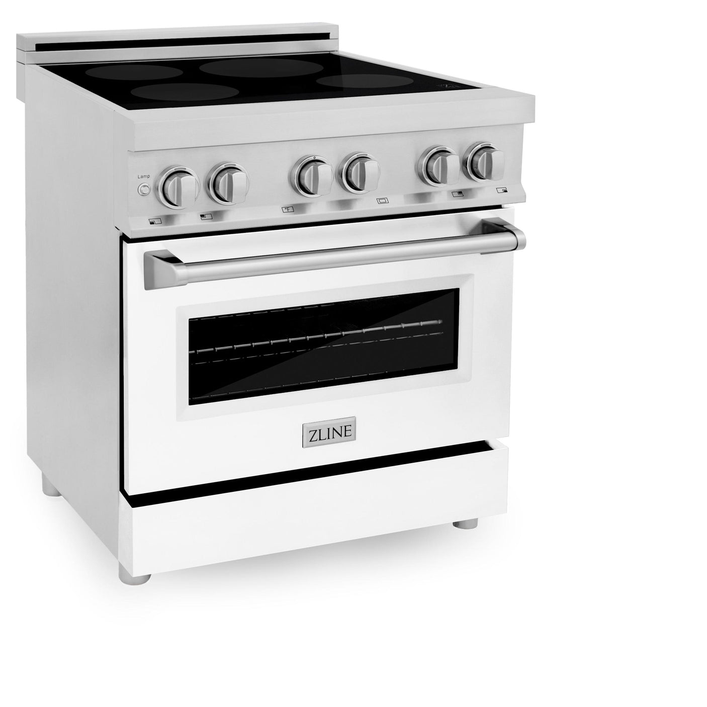 ZLINE 30" 4.0 cu. ft. Induction Range with a 4 Element Stove and Electric Oven in Stainless Steel (RAIND-30) [Color: White Matte]