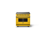 36"W. Induction Range (Finish: Daffodil, Trim: Polished Chrome)