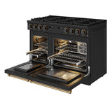 48 Inch Contemporary Professional Liquid Propane Range In Liquid Propane Black/bronze