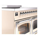 ILVE UNDI406NMPAWC Nostalgie II Noblesse 40 inch Induction Range (Triple Glass Door, Antique White, Chrome)