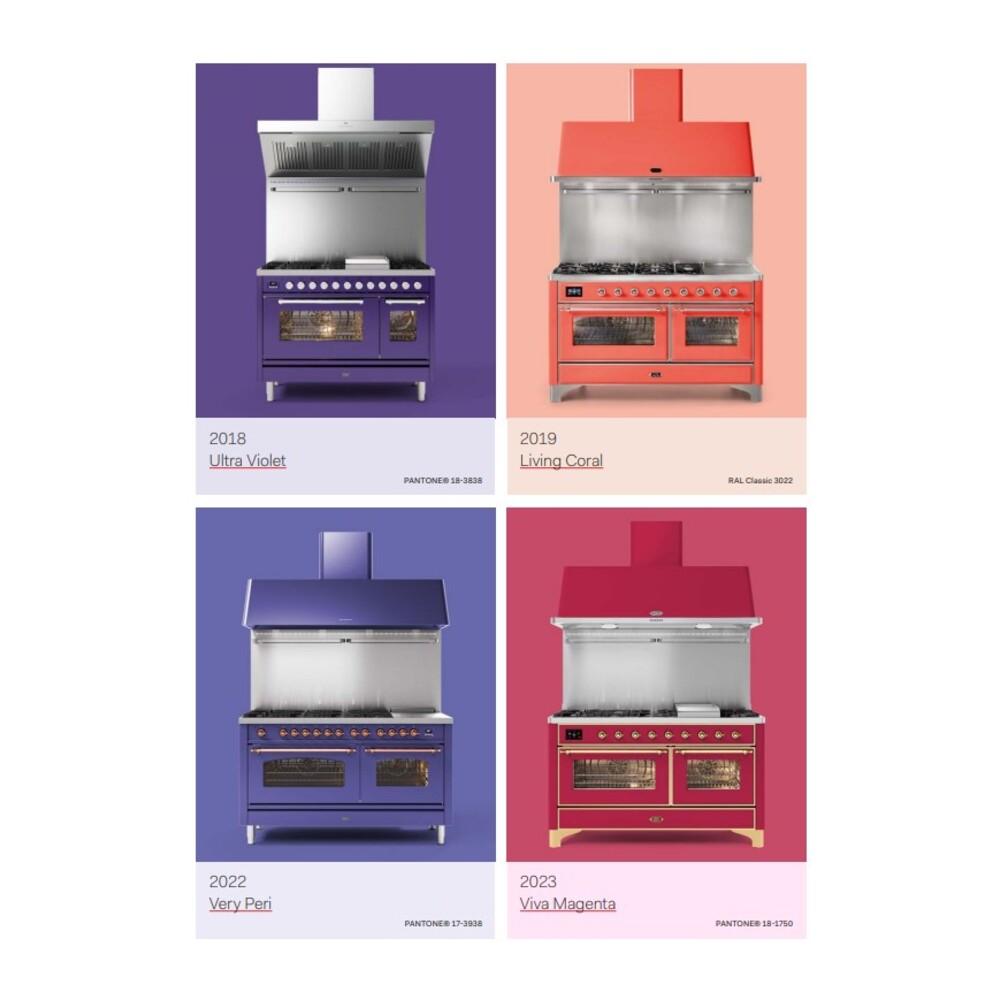 ILVE UNI486QNMPRAG Nostalgie II Noblesse 48 inch Induction Range (Solid Door, RAL, Brass)
