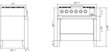 Panoramagic 36 Inch Dual Fuel Natural Gas Freestanding Range in Stainless Steel with Trim