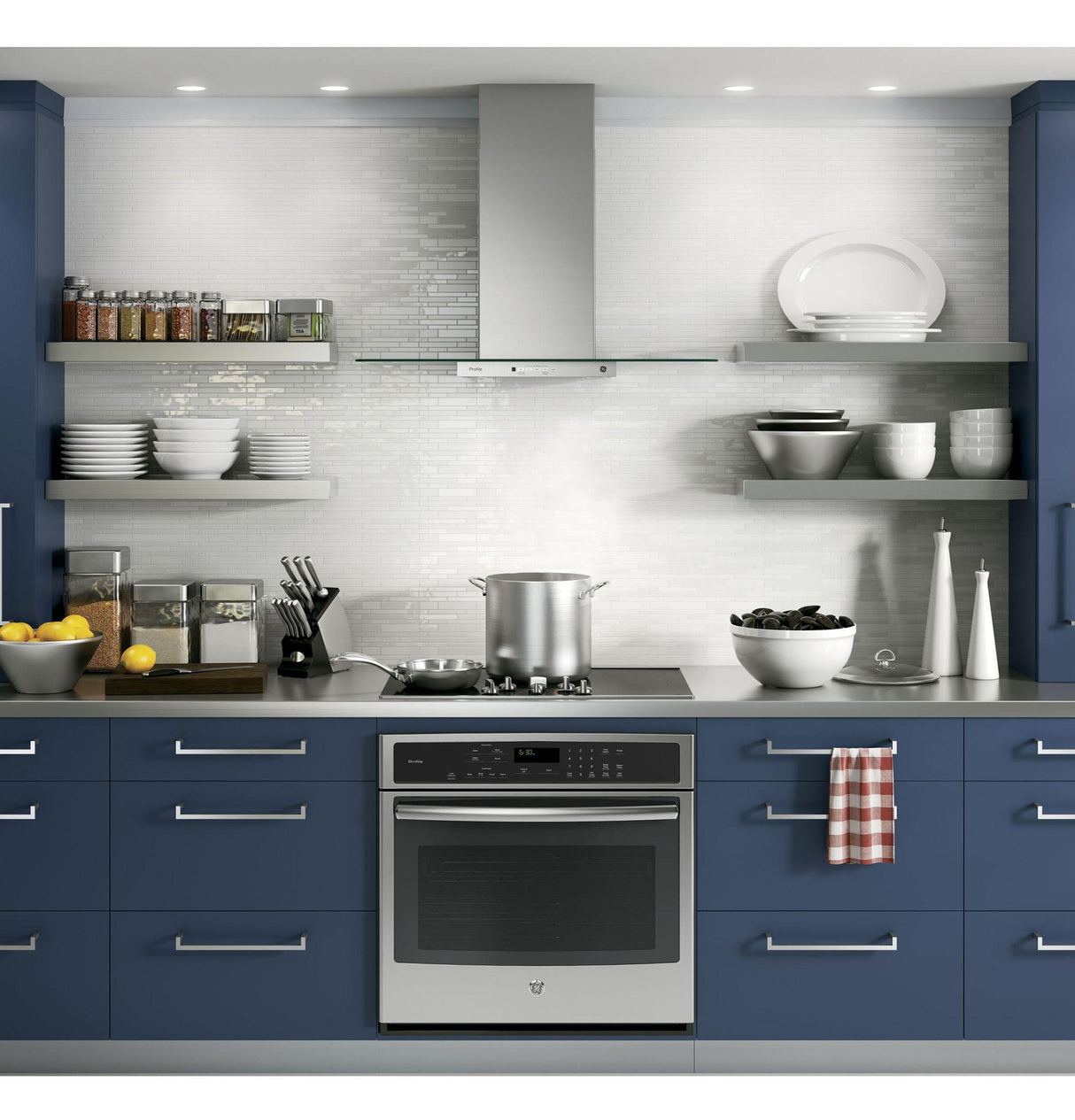 GE Profile™ Series 30" Wall-Mount Glass Canopy Chimney Hood