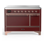 ILVE UMIB48QNR3BUP Majestic III 48 inch Induction Range with 6 Elements, 5.02 cu. ft. Total Oven Capacity (Solid Door, Burgundy, Copper)