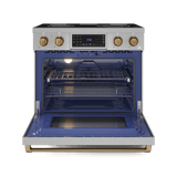 36 Inch Professional Electric Range With Tilt Panel Touch Control In Stainless Steel/bronze  Gordon Ramsay Series