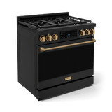36 Inch Professional Lp Range With Tilt Panel Touch Control In Black/bronze  Gordon Ramsay Series