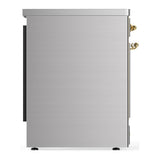ILVE UMIB30QNR3SSG Majestic III 30 inch Induction Range with 4 Elements, 4 cu. ft. Oven Capacity (Solid Door, Stainless Steel, Brass)