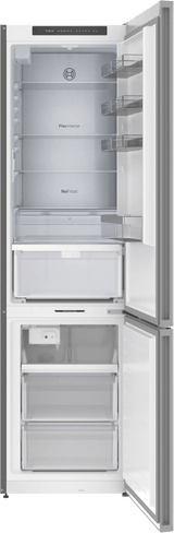800 Series Free-standing fridge-freezer with freezer at bottom, glass door 24" White, Total No Frost