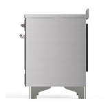ILVE UMIB48QNR3SSC Majestic III 48 inch Induction Range with 6 Elements, 5.02 cu. ft. Total Oven Capacity (Solid Door, Stainless Steel, Chrome)