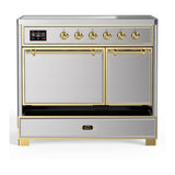 ILVE UMDIB40QNR3SSG Majestic III 40 inch Induction Range with 6 Elements, 3.82 cu. ft. Total Oven Capacity (Solid Door, Stainless Steel, Brass)