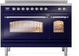Nostalgie II 48 Inch Electric Freestanding Range in Blue with Chrome Trim
